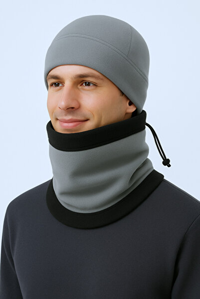 Homy Life Winter Thick Fleece Beanie & Double-Sided Neck Gaiter Scarf Set |   Windproof Thermal Neck Gaiter Beanie