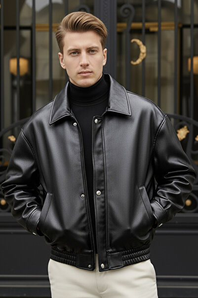 MOVENTO Oversize Men's Leather Jacket