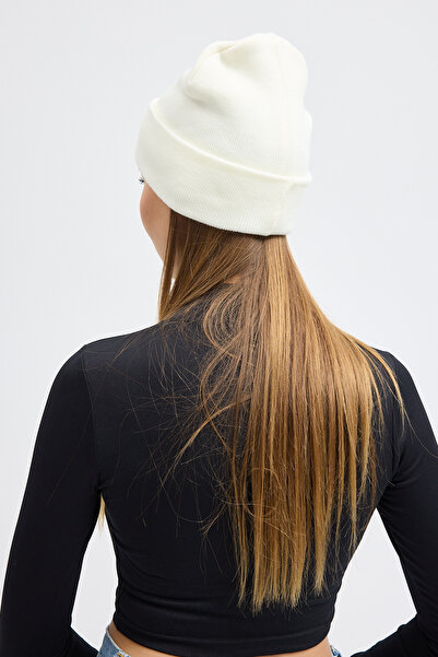 silkworm Λευκό μπερέ με 100% μεταξωτή επένδυση, 2 τεμάχια αγκράφα από καθαρό μετάξι