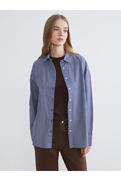 LC Waikiki Cămașă oversize cu dungi pentru femei