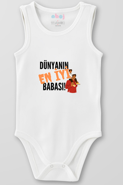 Ahoj 100% Organic Cotton World's Best Dad Baby Bodysuit Sleeveless