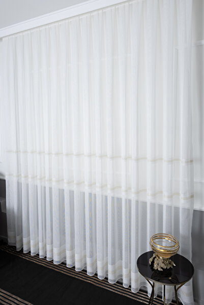 Payidar Salon Oda Yatak Odası Çocuk Odası Düz Brillant Yeni Sezon 2025 1/2.5 Orta Pile Tül Perde Gold