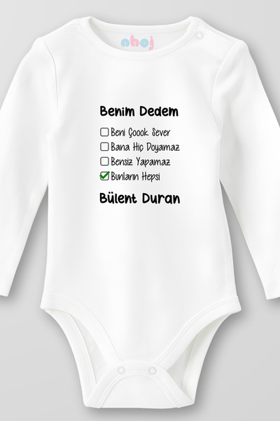 Ahoj بدلة أطفال بأكمام طويلة مصنوعة من القطن العضوي بنسبة 100%، تصميم 'جدتي ت...