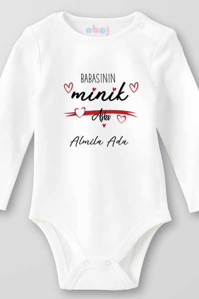 Ahoj 100% Organic Cotton Daddy's Little Love Baby Bodysuit Long Sleeve