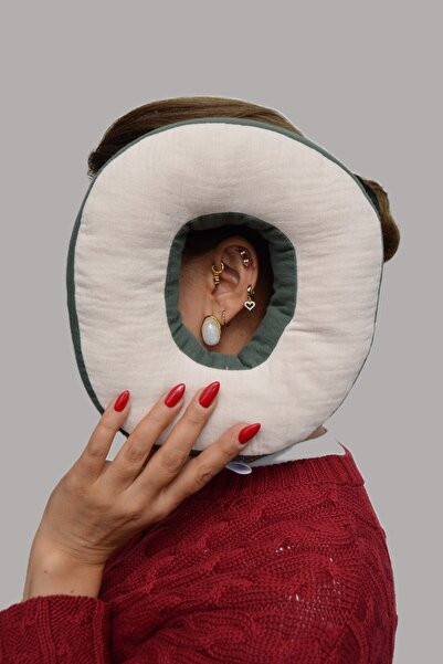 moonzy - minimalist & cozy Seyahat İçin Küçük Piercing Yastığı – Müslin Kumaş Ağrıyan Kulak İçin Yastık