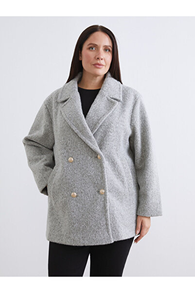 LC Waikiki Özmarka New Season Double-Breasted Collar Oversized Women's Cashmere Coat