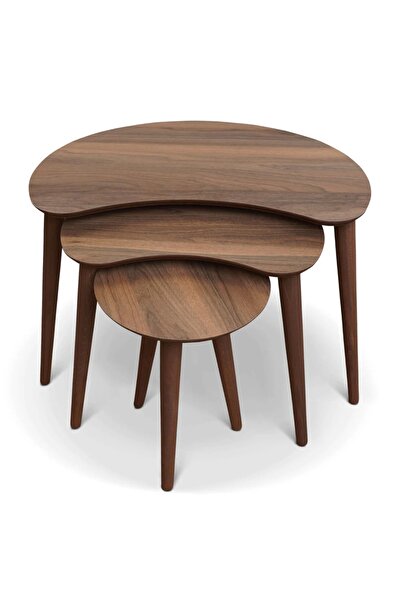 elissa home Venedik 3'lü Mdf Ahşap Zigon Sehpa