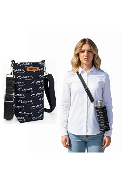 woodycord Θήκη για μπουκάλι νερού 1 λίτρου με υπογραφή Ατατούρκ Τσάντα μεταφο...