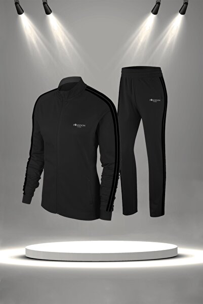 POSEIDON STORM oversized Γυναικείο Μαύρο Νέο Σετ Φούτερ από Χτενισμένο Βαμβάκ...
