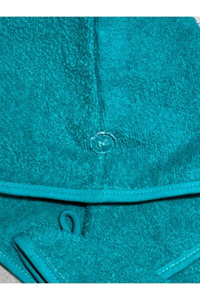 Fronte Home Hair Towel Hair Cap Set of 2 100% Cotton Drying after Bath, Pool and Sea Ecru / Green