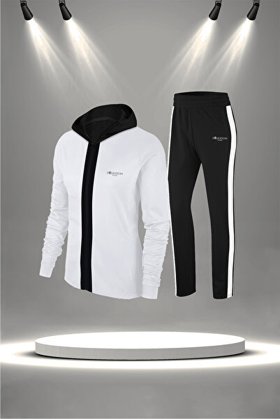 POSEIDON STORM oversized Γυναικείο Λευκό Νέο Σετ Φόρμας Supra Combed Cotton B...