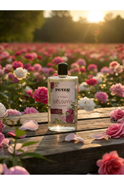 PETEK Cam Şişe Hidrosol tam gül mayası %100 Doğal Gül Suyu 200 Cc