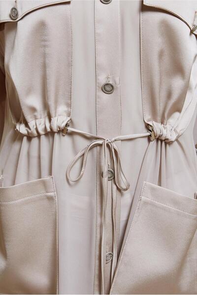 Alvina Satin Detailed Chiffon Tunic 44498