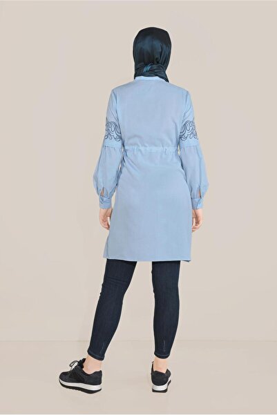 Alvina Elastic Tunic with Embroidered Waist Sleeves 40616