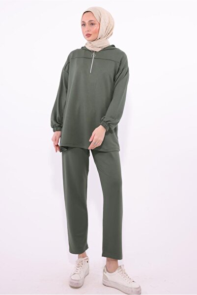 TRENDTESETTÜR Women's Genuine Capucoune Trouser Suit t 1074