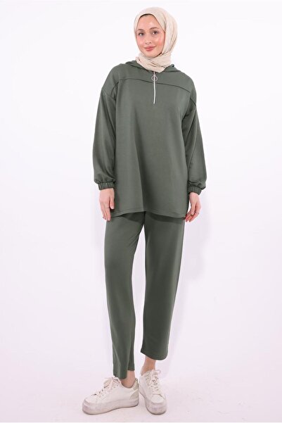 TRENDTESETTÜR Women's Genuine Capucoune Trouser Suit t 1074