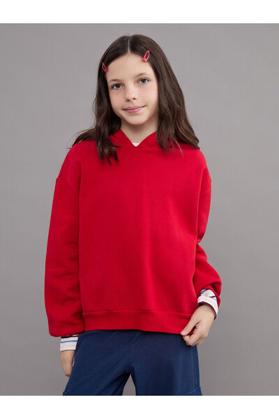 LC Waikiki Cey New Season Hooded Girls' Sweatshirt