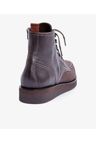 Yargıcı Nubuk Detaylı Bağcıklı Deri Bot