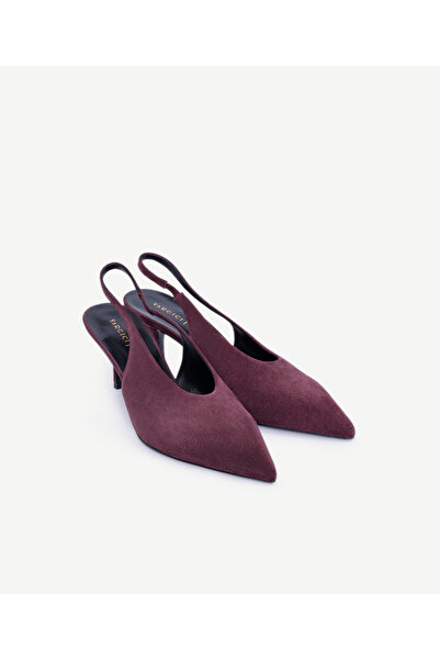 Yargıcı Arkası Açık Sivri Burunlu Topuklu Ayakkabı