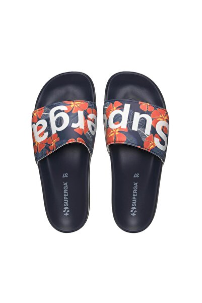 Superga 1908 Hıbıscus Prınt Polysoft Kadın Terlik S2134mw-a27-sp Mavi