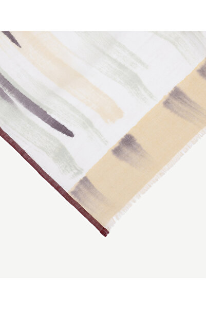 Yargıcı El Boyaması Ve Kaşmir Karışımlı Yün Şal