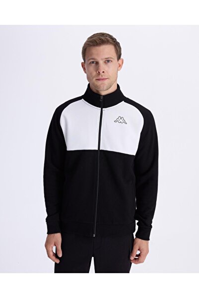 Kappa Ανδρικό μπλουζάκι με φερμουάρ Fadese, μαύρο και λευκό, κανονική εφαρμογή