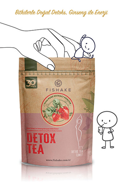 FiShake Çilek Ve Gınseng Karışımlı Detox Tea Form Diyet Çay (30 GÜN)