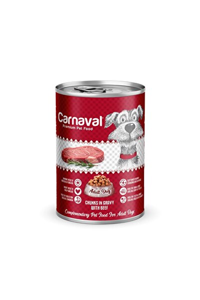 Carnaval Premium Yetişkin Köpek Konservesi Biftekli 400 gr X 12 Adet