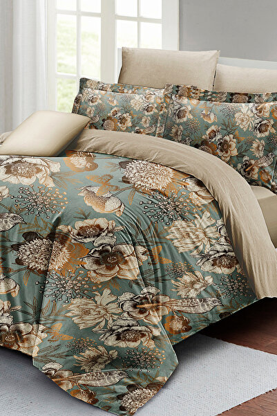 MonoHome Nevresim Takımı Pamuk Saten Çift Kişilik 3D Digital Mistique Flowers