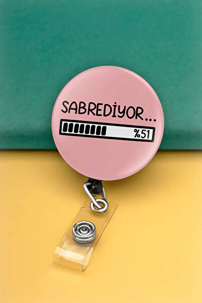 Apptakı Sabrediyor Metal Buton Yoyo Yaka Kartığı Kart Tutucu Yoyo Kartlık - M...