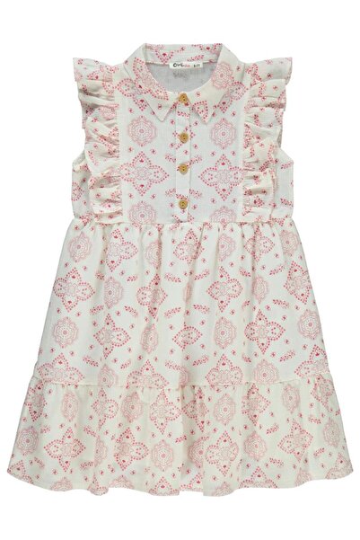 Civil Girls Düğmeli 6-9 Yaş Elbise - Pembe7-8 Yaş