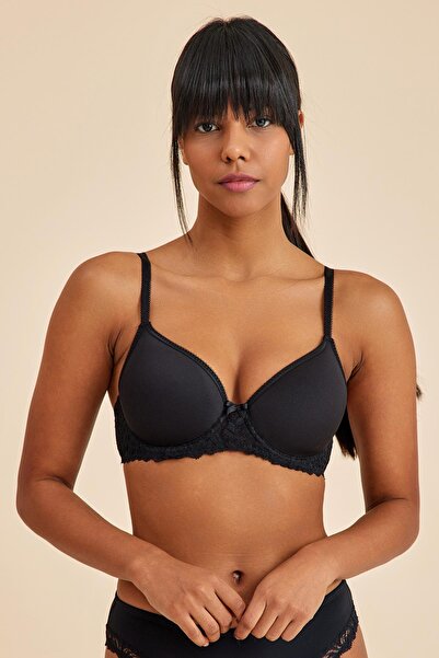 Amarelle Victoria Siyah Toparlayıcı Balenli Dolgusuz Balkonet Sütyen