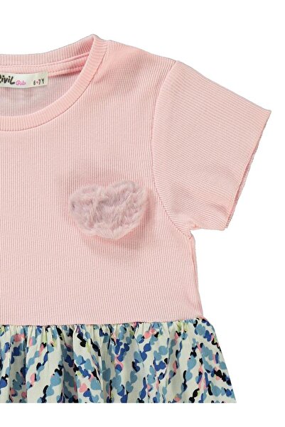 Civil Girls Heart Patterned Dress for Ages 2-5 - Pink 2-3 Years