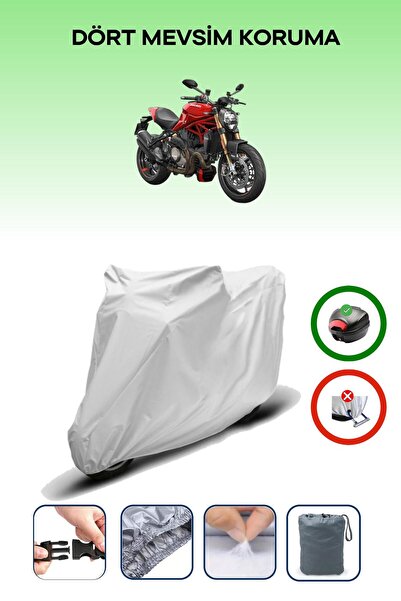 Breen Ducati Monster 1200 Compatible Gray Motorcycle Brancissage Rear Bag Com...