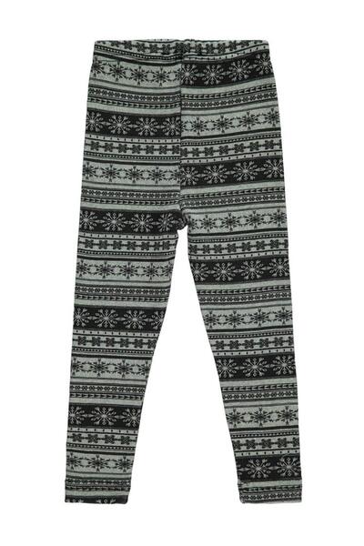 Civil Girls Snowflake Patterned Leggings for Ages 2-5 - Gray 4-5 Years
