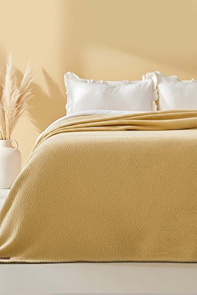 Rivaİstanbul Гірчичний плед Valencia Sherpa для двох осіб