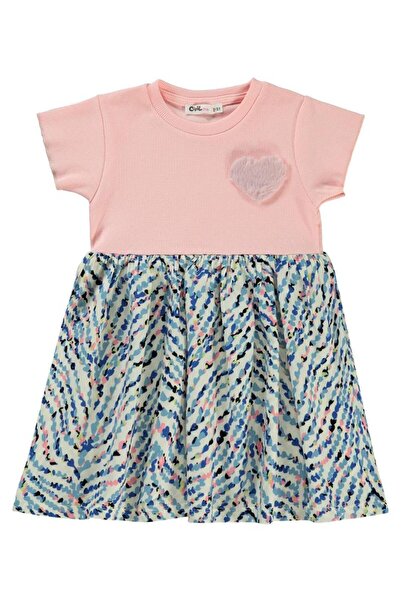 Civil Girls Heart Patterned Dress for Ages 2-5 - Pink 2-3 Years