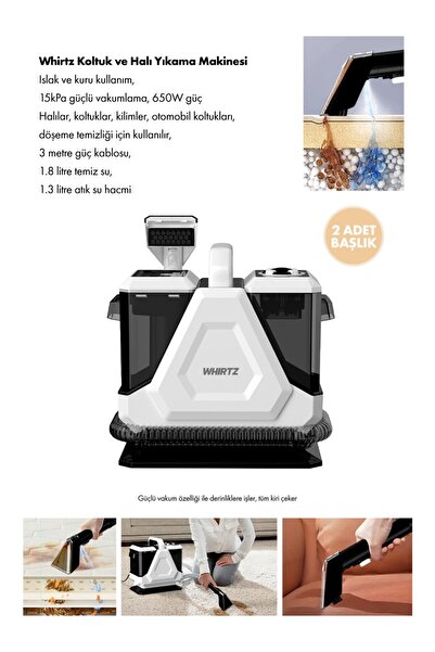 Whirtz Ea-1000 Halı Yıkama Makinesi Islak Kuru Temizlik - Halı Koltuk Temizle...
