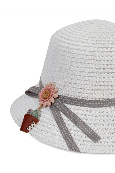 Kitti Civil Girls 6-9 Years Old Girls' Straw Hat - White Standard