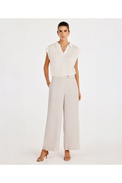 Yargıcı Yüksek Bel Palazzo Pantolon