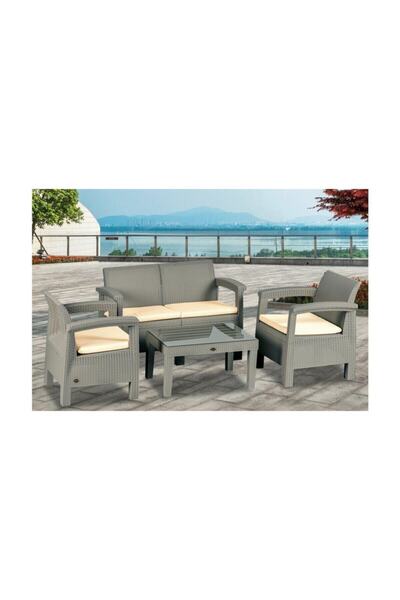 Holiday Gri Toscana Rattan Oturma Grubu