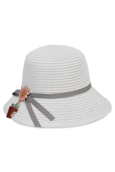 Kitti Civil Girls 6-9 Years Old Girls' Straw Hat - White Standard