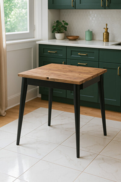 Atolye Casa 80x80cm Çam Açılır Mutfak Masası Totem Model