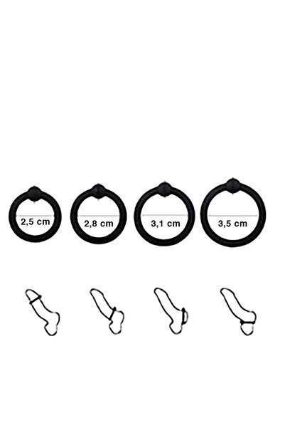 2 PAKET Ereksiyo(n) Halkası / Penis Halkası Seti Çap2,5cm-Çap2,8cm-Çap3,1cm-Çap3,5cm / 4 in 1 Set