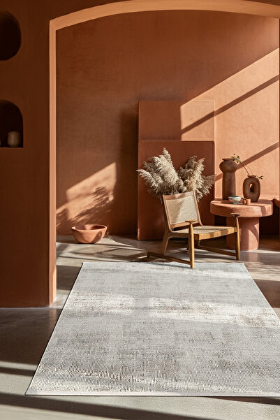 Karmen Halı Zenith ZN025G Gri Modern Desen Parlak Yumuşak Kadife Kaymaz Pamuk...