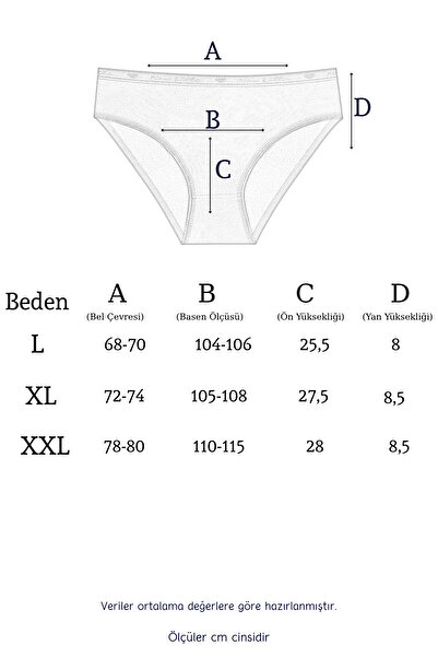 Newlilla 1008 Jakar Lastikli Bato Жіночі трусики, упаковка з 6 штук