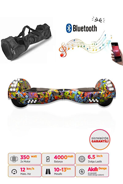 CityMate Elektrikli Kaykay Full Ledli Hoverboard Bluetooth Hoparlörlü 6.5 Inc...