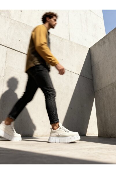 Knack White High Sole Casual Shoes - 600 Model