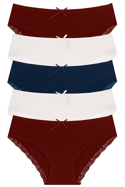 Newlilla 1909 Мереживні трусики з підвернутими краями, набір з 5 штук 1909-v5
