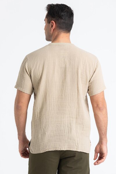 Eliş Şile Bezi Ανδρικό μπλουζάκι με κοντό μανίκι, καλοκαιρινό μουσελίνα, Vizon Vzn